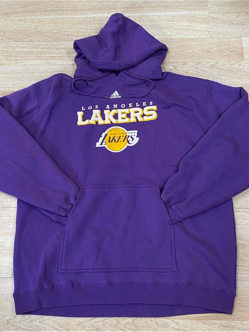 Adidas Los Angeles Lakers Hoodie Mens XL Purple NBA Pullover Sweatshirt Vintage
